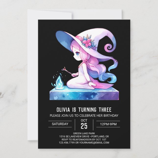 Invitation Assistant Aquarelle Joyeux Anniversaire (Devant)