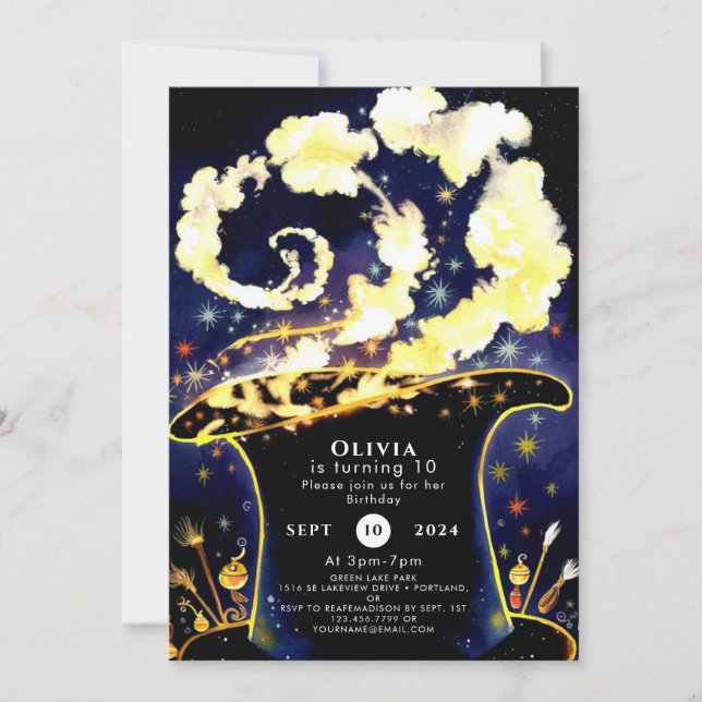 Invitation Assistant Baguette enchantée personnalisée Anniver (Devant)