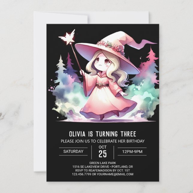 Invitation Assistant Couleur d'eau mignonne Anniversaire (Devant)