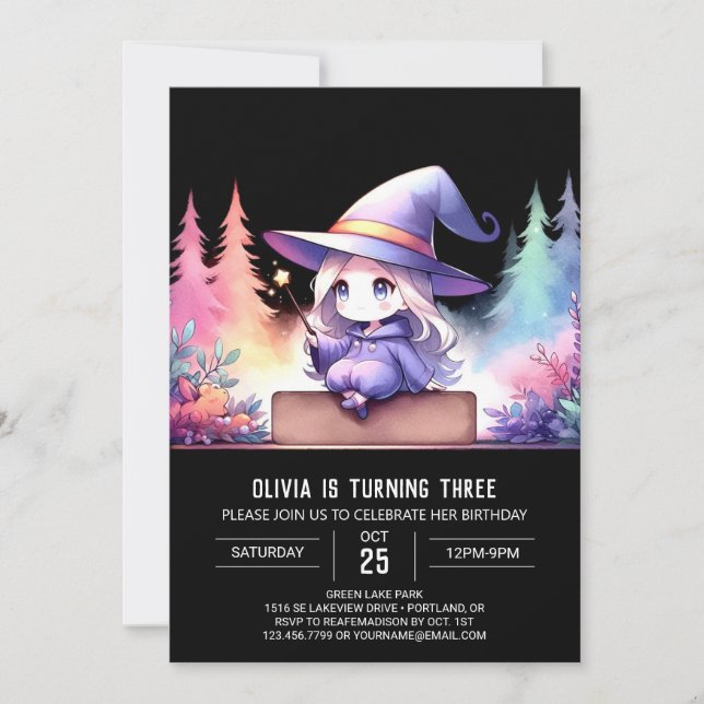 Invitation Assistant de fille minimaliste Anniversaire (Devant)