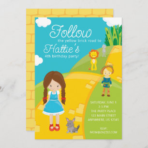 Invitation Assistant de la route de briques jaunes d'Oz Anniv