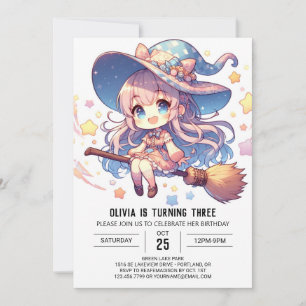 Invitation Assistant Enchanté mignon Anniversaire