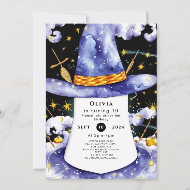 Invitation Assistant Enchanté simple pour enfants Anniversair (Devant)