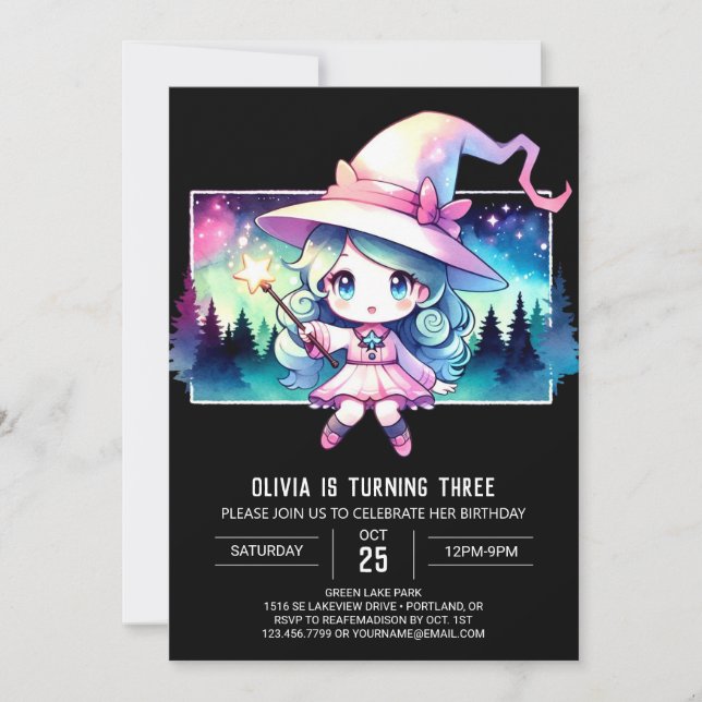 Invitation Assistant Enchanteuse douce Anniversaire (Devant)
