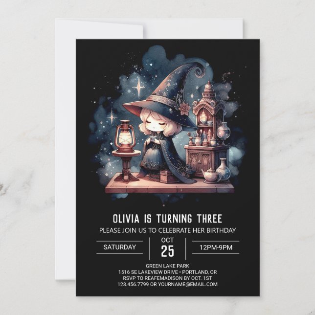 Invitation Assistant Enchanteuse numérique Anniversaire (Devant)