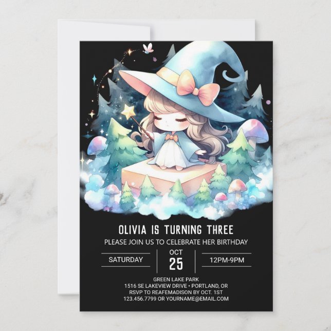 Invitation Assistant Minimaliste magique Anniversaire (Devant)