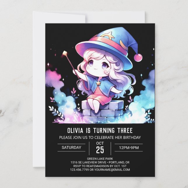 Invitation Assistant mystique adorable Anniversaire (Devant)