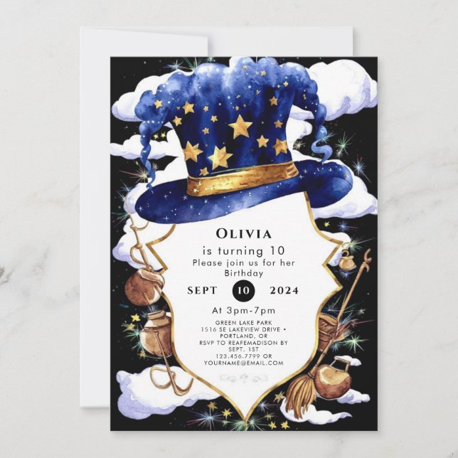 Invitation Assistant Pastel Whimsical Aquarelle Anniversaire (Devant)