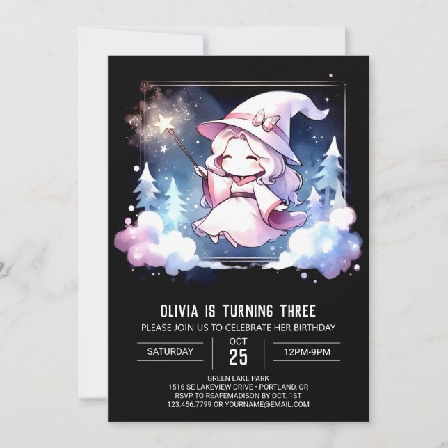 Invitation Assistant pour enfants Whimsical Anniversaire (Devant)