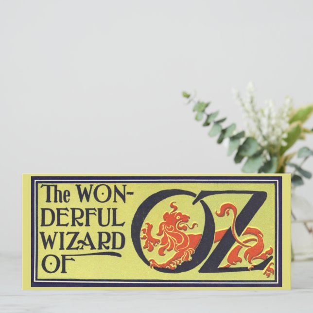 Invitation Assistant vintage de Oz livre couverture Art, page (Debout devant)