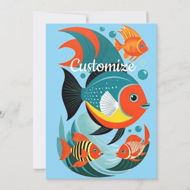 Invitation Assortiment de poisson tropical Thunder_Cove (Devant)