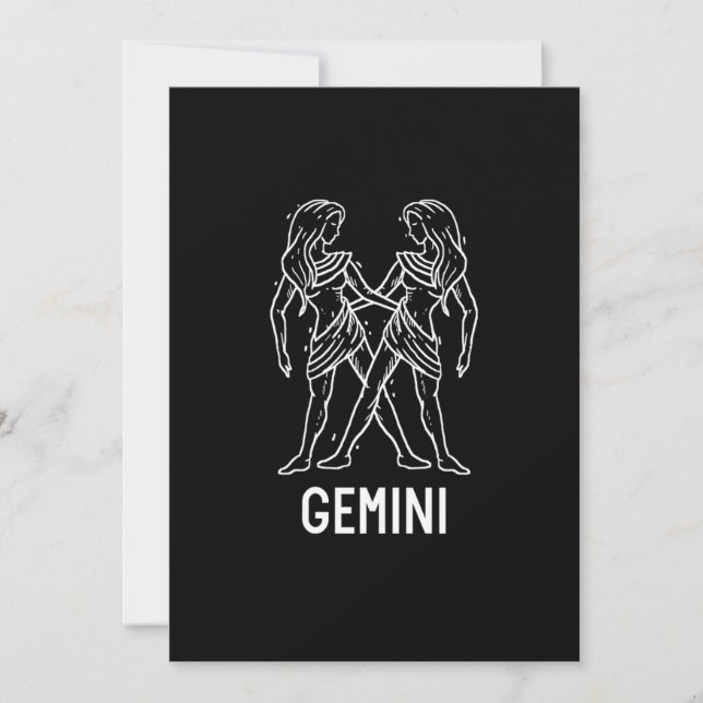Invitation Astrologie Gemini Cadeau Anniversaire Signes Zodia (Devant)