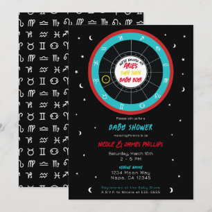 Invitation Astrologie personnalisée Baby shower dim dim dim z