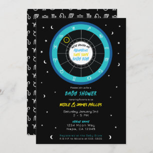Invitation Astrologie personnalisée Signe solaire Baby shower