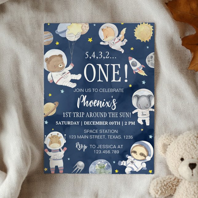Invitation Astronaut Espace extra-atmosphérique Safari Annive (Créateur téléchargé)