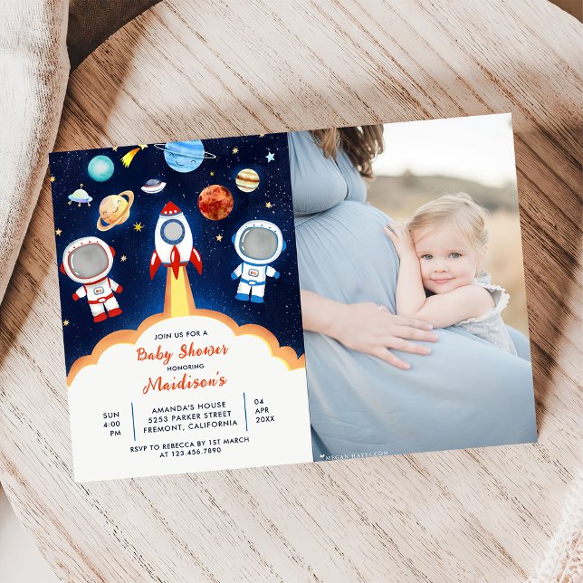 Invitation Astronaut Planet Rocket Baby shower spatial (Créateur téléchargé)