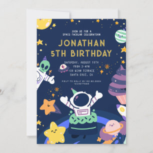 Invitation Astronaut Planètes Space-Tactique Anniversaire