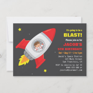 Invitation Astronaut Rocket Ship Espace Anniversaires de enfa