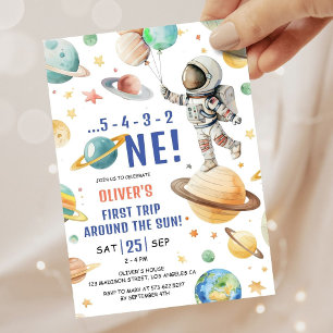 Invitation Astronaute 1er Anniversaire Premier Tour Autour du