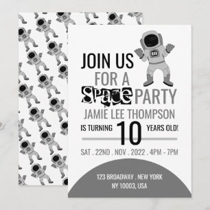Invitation Astronaute de la Space Party, Anniversaire