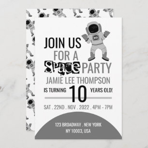 Invitation Astronaute de la Space Party, Anniversaire