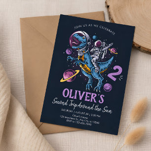 Invitation Astronaute Dinosaure Deuxième Tour Autour du Solei