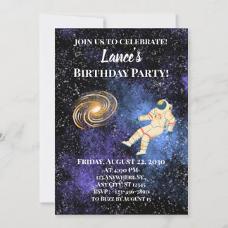 Invitation Astronaute Galaxie Espace