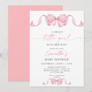 Invitation ASweet Petite fille Coquette Baby shower frontalie