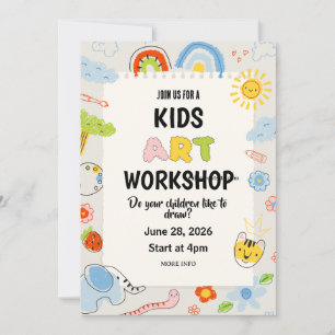 Invitation Atelier d'art pour enfants Fête de bricolage pour 