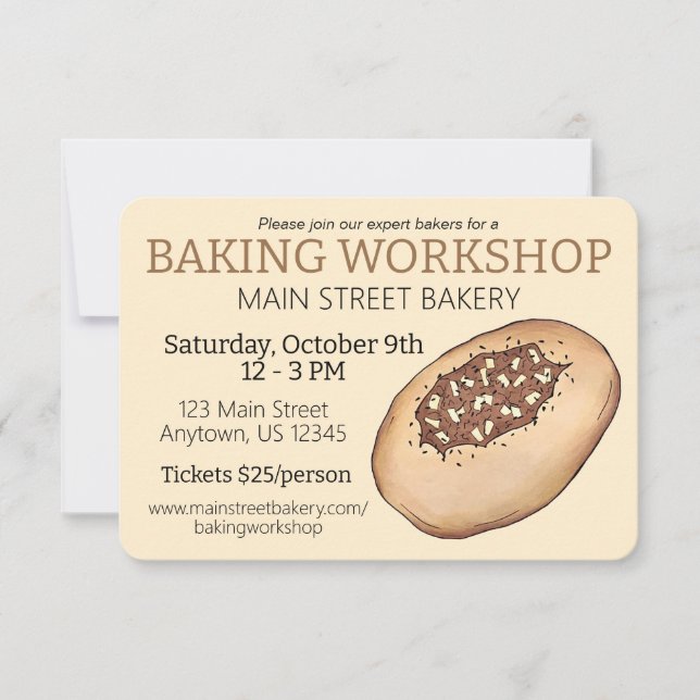Invitation Atelier de boulangerie juive de fabrication de pai (Devant)
