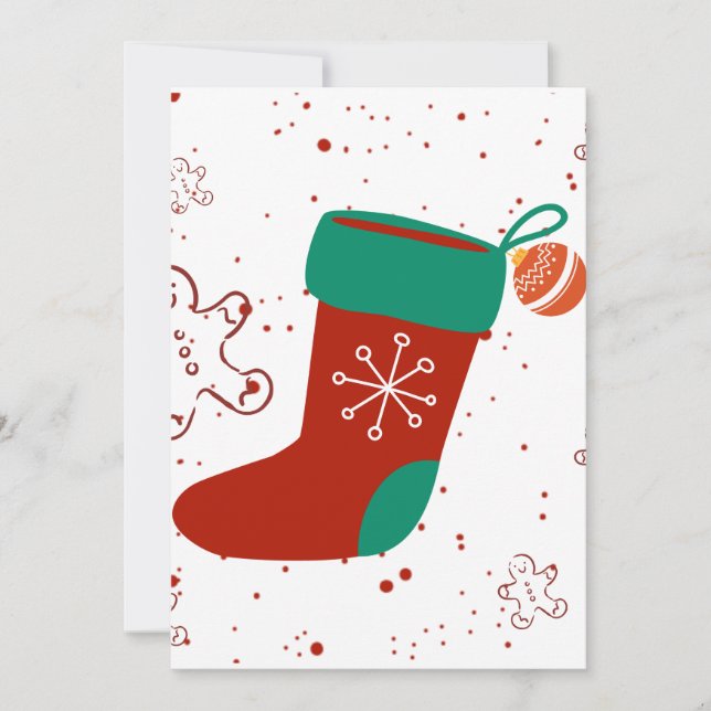Invitation Atelier de Craft Dodo Chaussette de Noël mignonne  (Devant)
