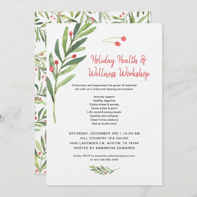 Invitation Atelier de la classe des huiles essentielles de No (Devant / Derrière)