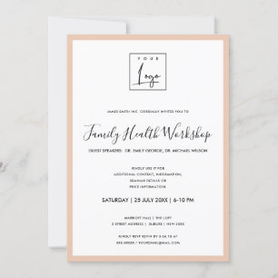 INVITATION ATELIER DE LOGO SIMPLE ROSE PÊCHE ROSE GALA
