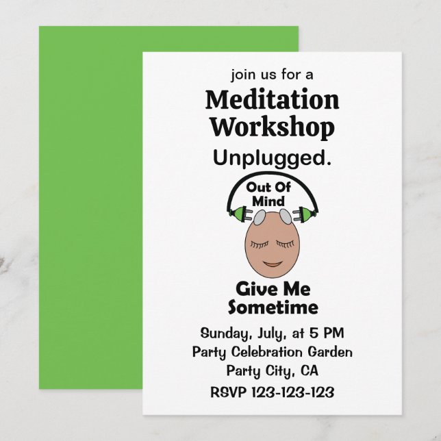 Invitation Atelier de méditation débranché hors de l'esprit (Devant / Derrière)
