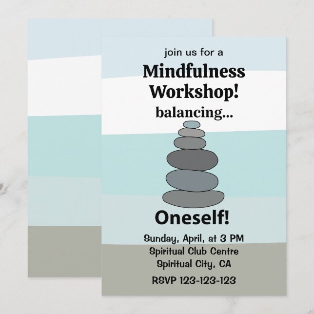Invitation Atelier de Mindfulness sur l'Équilibrage de Pierre (Devant / Derrière)
