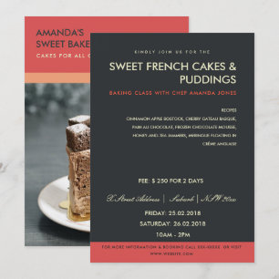 INVITATION ATELIER D'INVITATION DE PHOTO NOIR ROUGE MODERNE