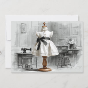 Invitation Atelier pour 1er anniversaire Style Noir & Blanc