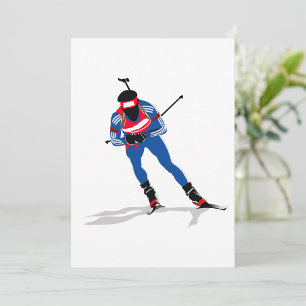 Invitation Athlète De Biathlon Sur Skis