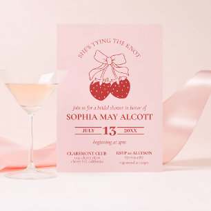 Invitation Attacher la Fête des mariées de fraise Knot Coquet