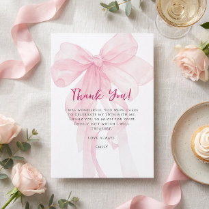 Invitation Attacher le nœud rose des 20 ans pour un remerciem