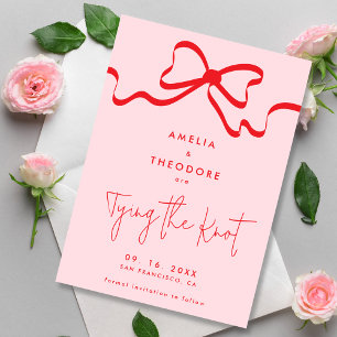 Invitation Attacher le noeud rose rouge Bow Enregistrer le Ma