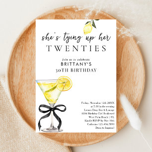 Invitation Attacher mes 20 ans Lemon Drop Martini 30e anniver