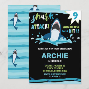 Invitation Attaque de requin Anniversaire de la fête de requi