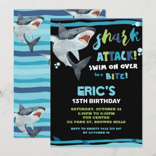 Invitation Attaque de requin Anniversaire de la fête de requi
