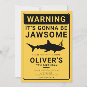 Invitation Attaque de requin anniversaire Pool Party Invitati