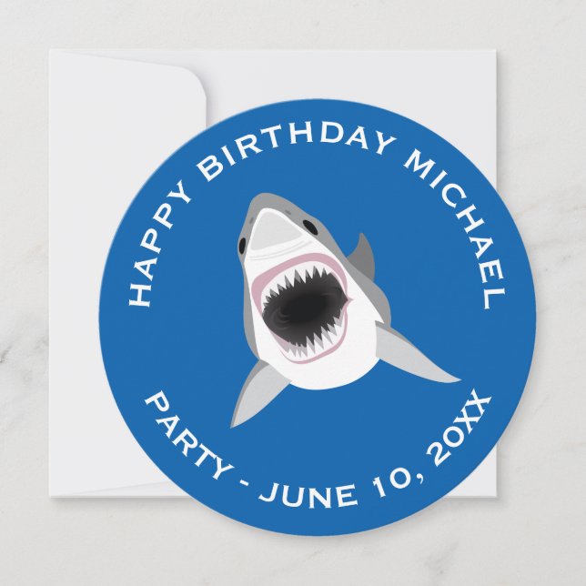 Invitation Attaque de requin : fête d'anniversaire sur la pla (Devant)