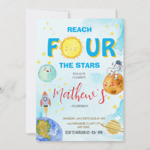 Invitation Atteindre Quatre L'Aquarelle Stars Espace 4E Anniv