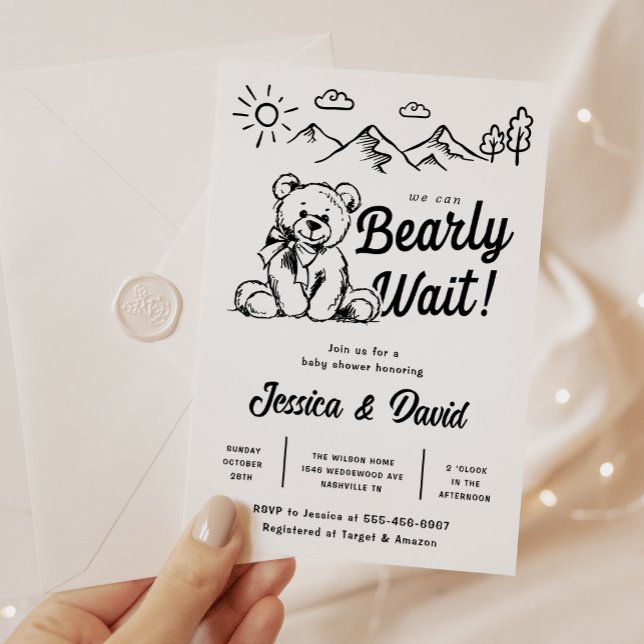 Invitation Attendre | BABY SHOWER | Simple (Créateur téléchargé)