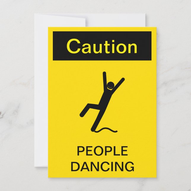 Invitation "Attention ! People Dancing" Panneau Wet Floor Par (Devant)