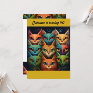 Invitation Attitude Colorée Artistique pour l'anniversaire de